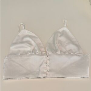 White Satin button - up Bralette